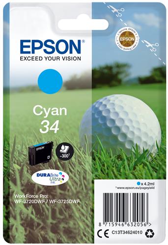 Epson Golf ball C13T34624010 cartuccia d'inchiostro 1 pz Originale Resa standard Ciano