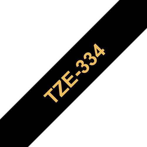 Brother TZE-334 nastro per etichettatrice Oro su nero