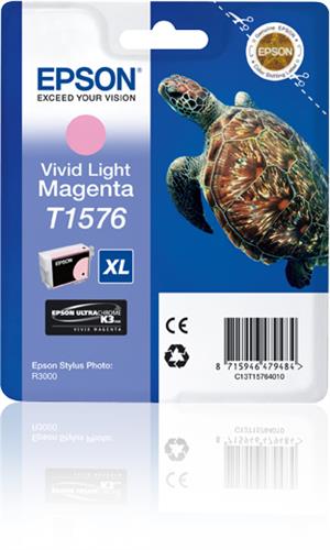 Epson Turtle T1576 cartuccia d'inchiostro 1 pz Originale Resa elevata (XL) Magenta chiaro vivido