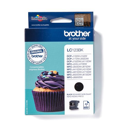 Brother LC123BK cartuccia d'inchiostro 1 pz Originale Nero