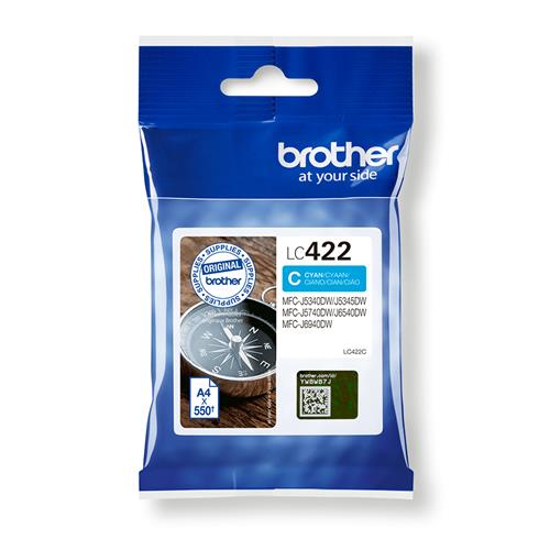 Brother LC422C cartuccia d'inchiostro 1 pz Originale Ciano