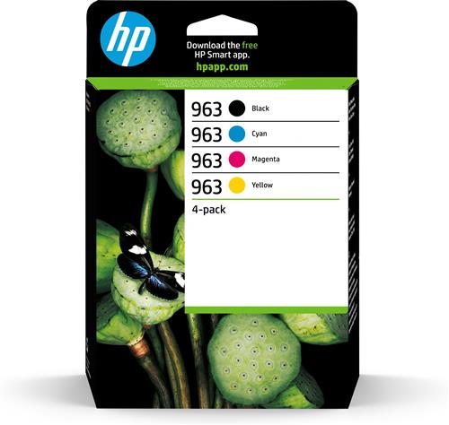 HP 963 4-pack Black/Cyan/Magenta/Yellow Original Ink Cartridges cartuccia d'inchiostro 5 pz Originale Resa standard