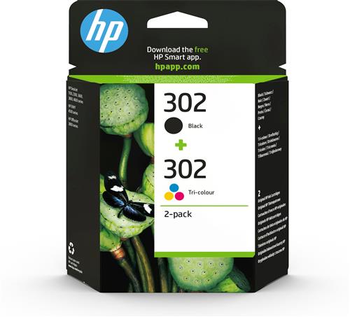 HP 302 2-pack Black/Tri-colour Original Ink Cartridges cartuccia d'inchiostro 2 pz Originale Resa standard Nero, Ciano, Magenta, Giallo