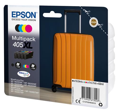 Epson 405XL DURABrite Ultra cartuccia d'inchiostro 1 pz Originale Resa elevata (XL) Nero, Ciano, Magenta, Giallo