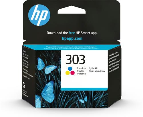 HP 303 Tri-color Original Ink Cartridge cartuccia d'inchiostro 1 pz Resa standard Ciano, Magenta, Giallo