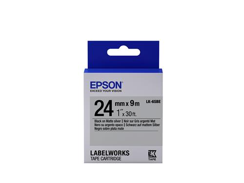 Epson LK-6SBE nastro per etichettatrice Nero su argento